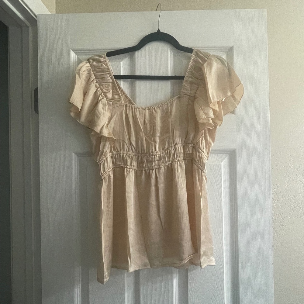 Umgee Cream Ruffled Blouse - Picture 2 of 2